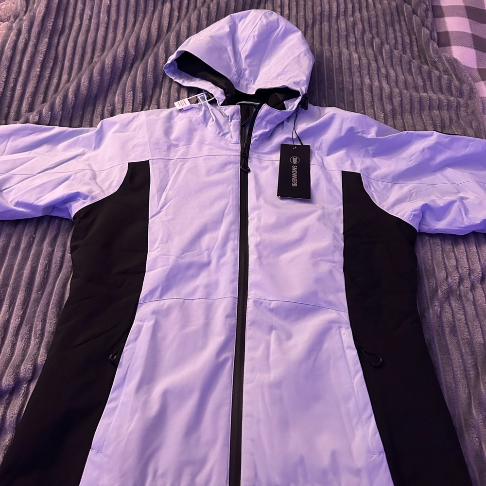 Women's Black and White Hooded Jacket